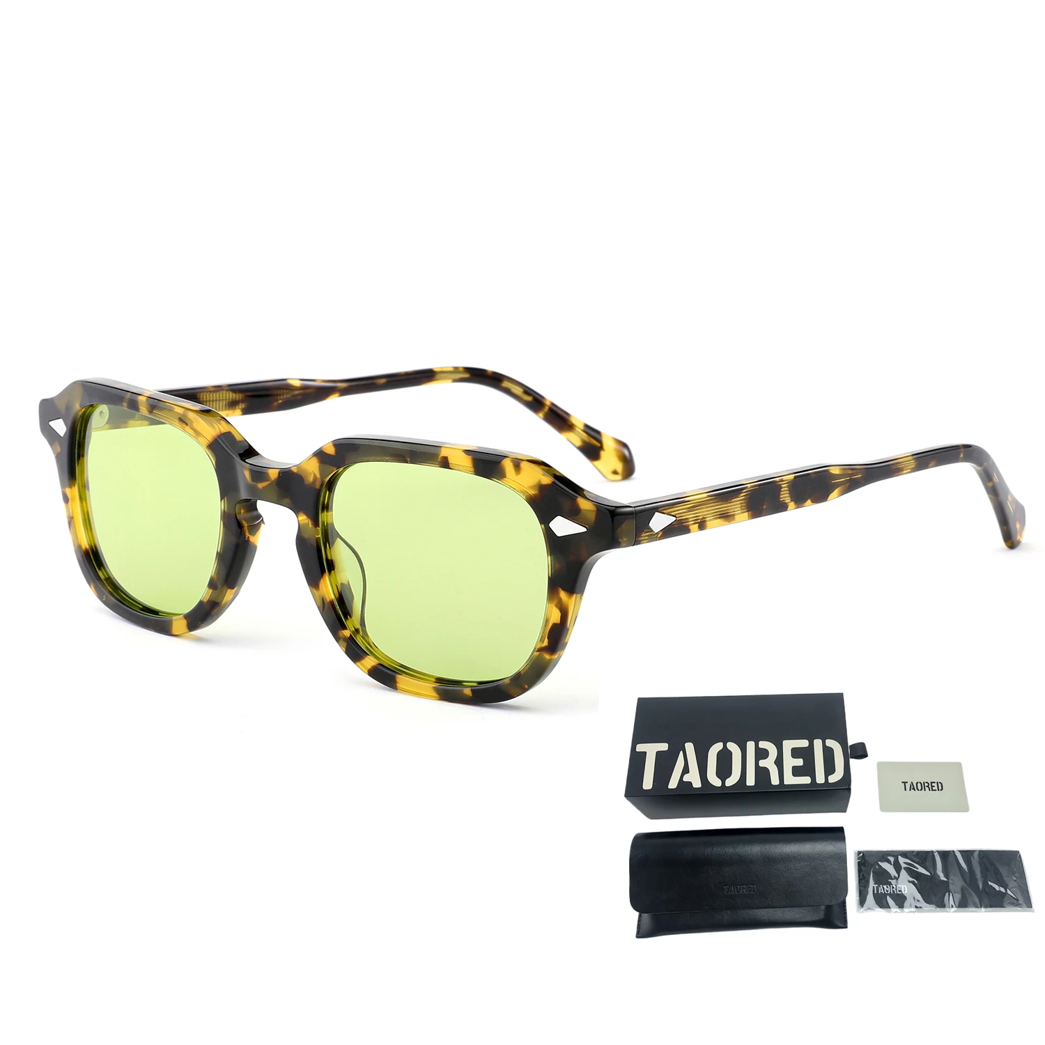 

2025 новые модные модные женские и мужские солнцезащитные очки с футляром, винтажная ацетатная оправа, ретро, поляризационные солнцезащитные очки ручной работы UV400