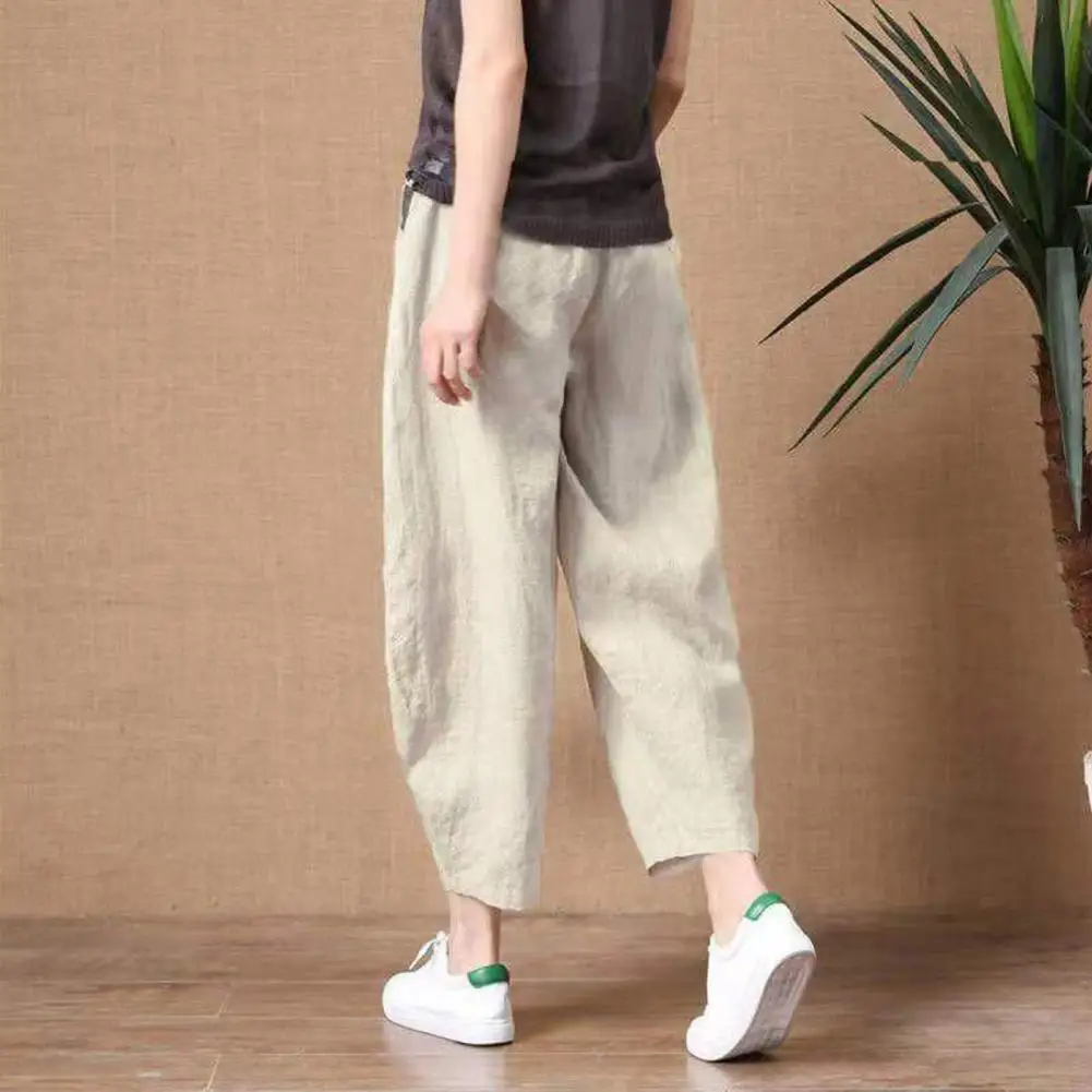 

Elastic High Waist Pants Stylish Women's High-waisted Wide-leg Pants with Elastic Waist Pockets for Casual or Formal Wear Women