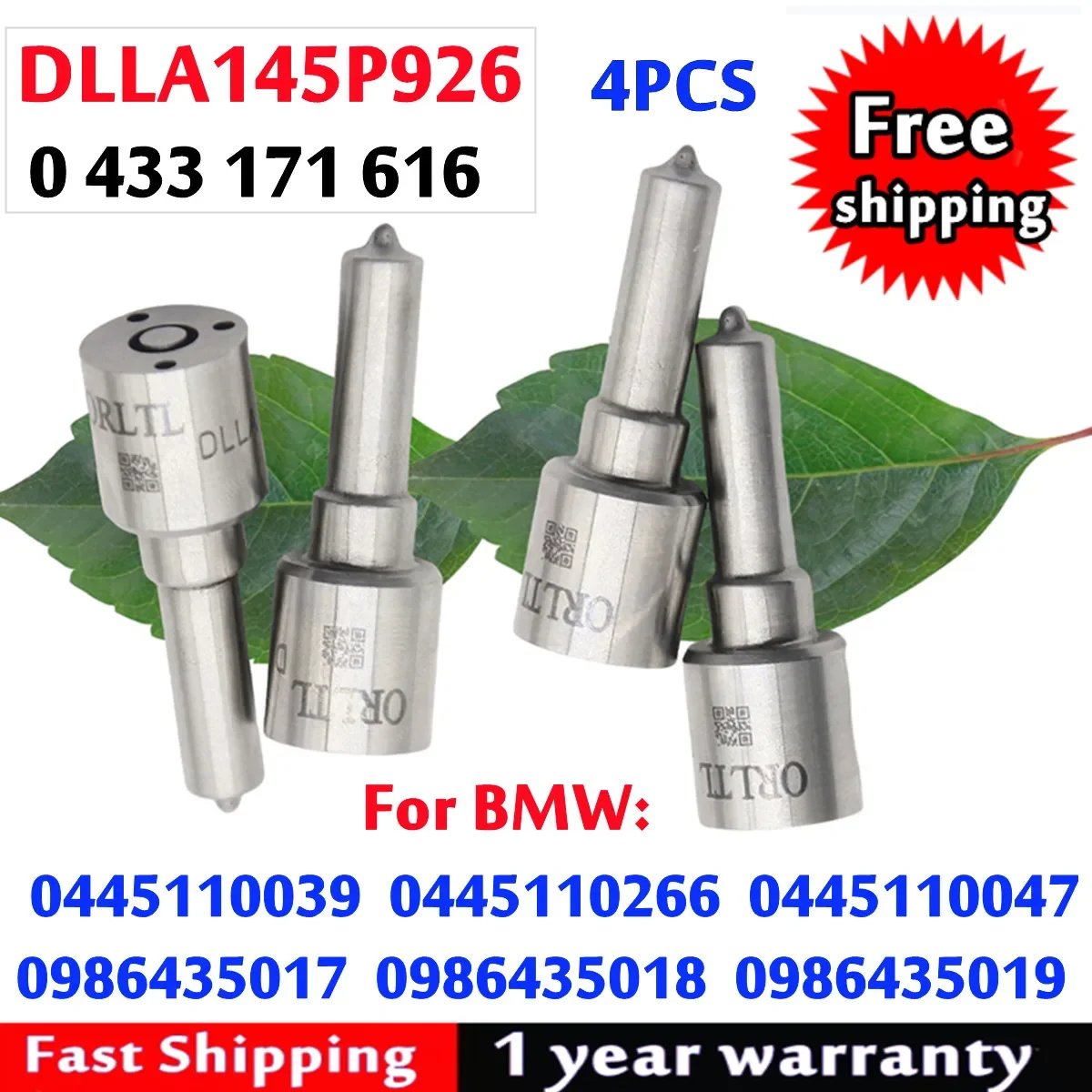 

4PCS DLLA145P926 0433171616 Diesel Injector Nozzle For BMW 0445110039 0445110266 0445110047 13534701464/13537785573 13537785984