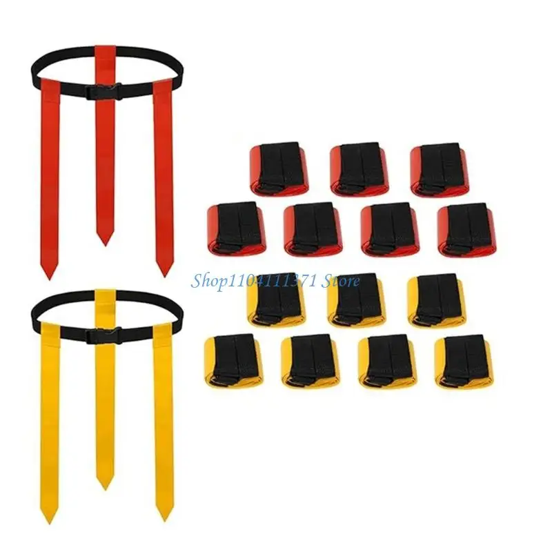 

P9FC 14Pcs Football Flag Belts Soccer Buckle Belt Football Webbing Waist Flag