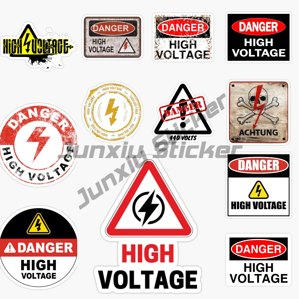 DANGER HIGH VOLTAGE Vinyl Waterproof Self Adhesive Car Stickers Vinyl Self-adhesive Decoration Accessories Decal
