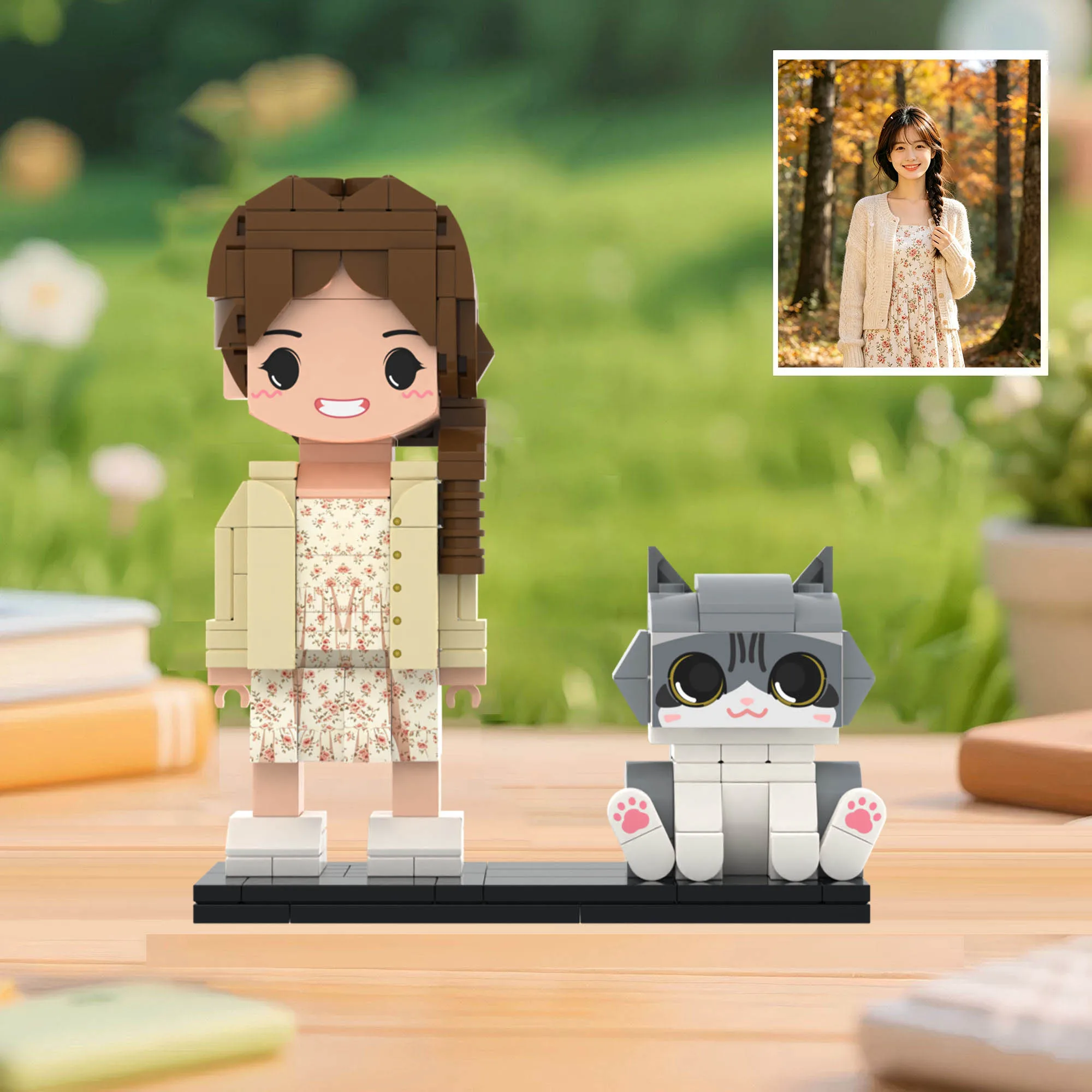 

Personalized DIY Portrait Block Toy for Pet Owner Souvenir My Custom Brickfigures Building Blocks Figure with Cat Brick Set