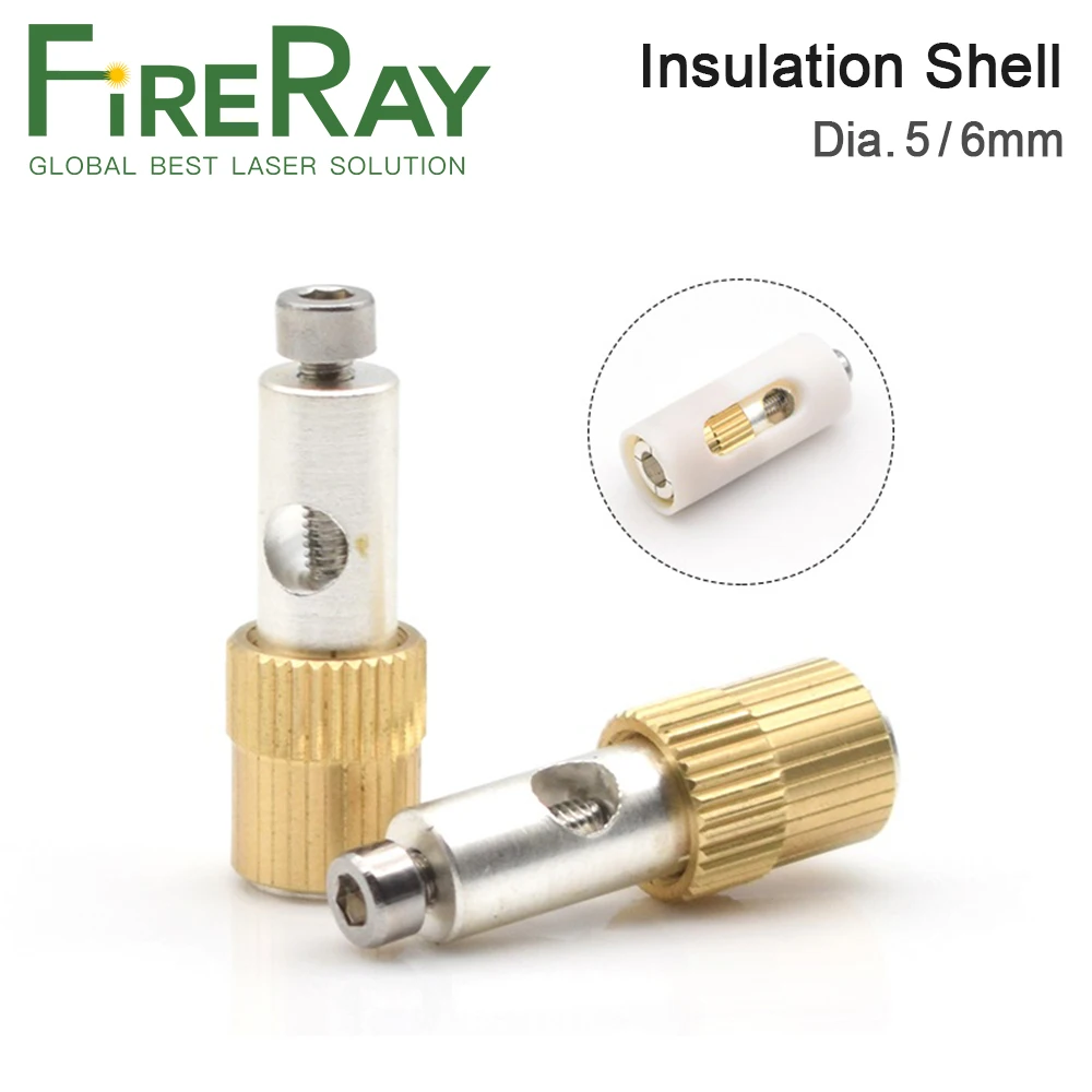 FireRay Brass Joint Inner Dia.5mm 6mm Electrode End Chuck For Xenon Krypton Lamp YAG Laser Welding Machine