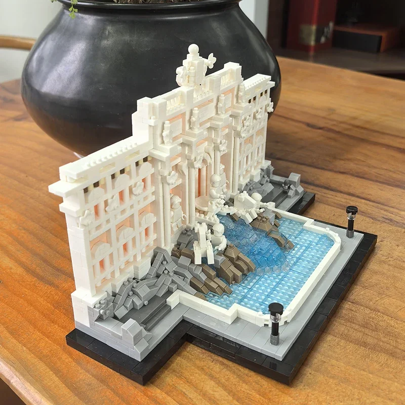 Creative Trevi Fountain Building Blocks Model World Famous City Street View Architecture Assembly Bricks Toys Gift For Kid Adult