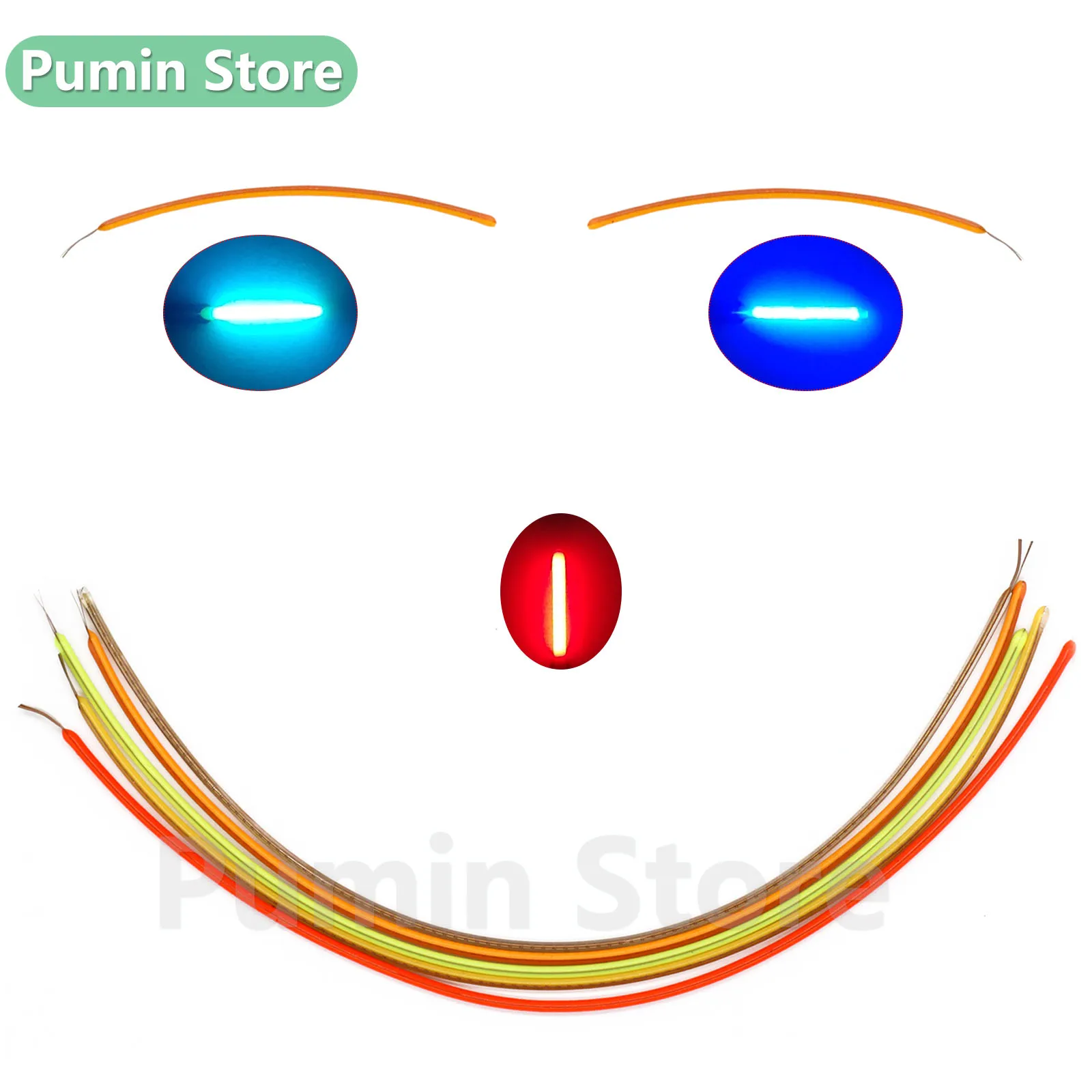 

3pcs LED Filament Edison Bulb Lamp Parts Flexible DC3V 25/65/80/110/128/190/300/352mm DIY Positive Negative Same End Diode Decor