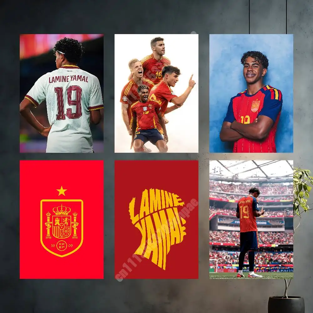 Spain Football L-Lamine 19 Y-Yamal Aesthetic Poster Gallery Prints Home Wall Art HD Vibrant Collection