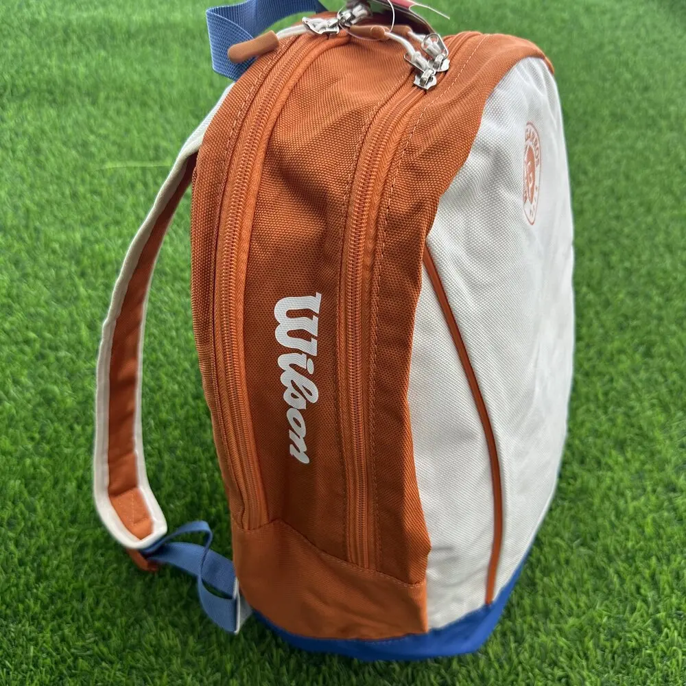 Wilson 2024 Team Roland Garros Backpack French Open Large Capacity Orange Blue Grey Double Shoulder Tennis Bag
