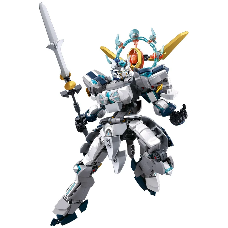 Sluban Mech Giocattolo di Natale Yang Jian Nezha Tre Principe Mech Mech Robot che cambia forma modello di puzzle per bambini giocattolo da costruzione