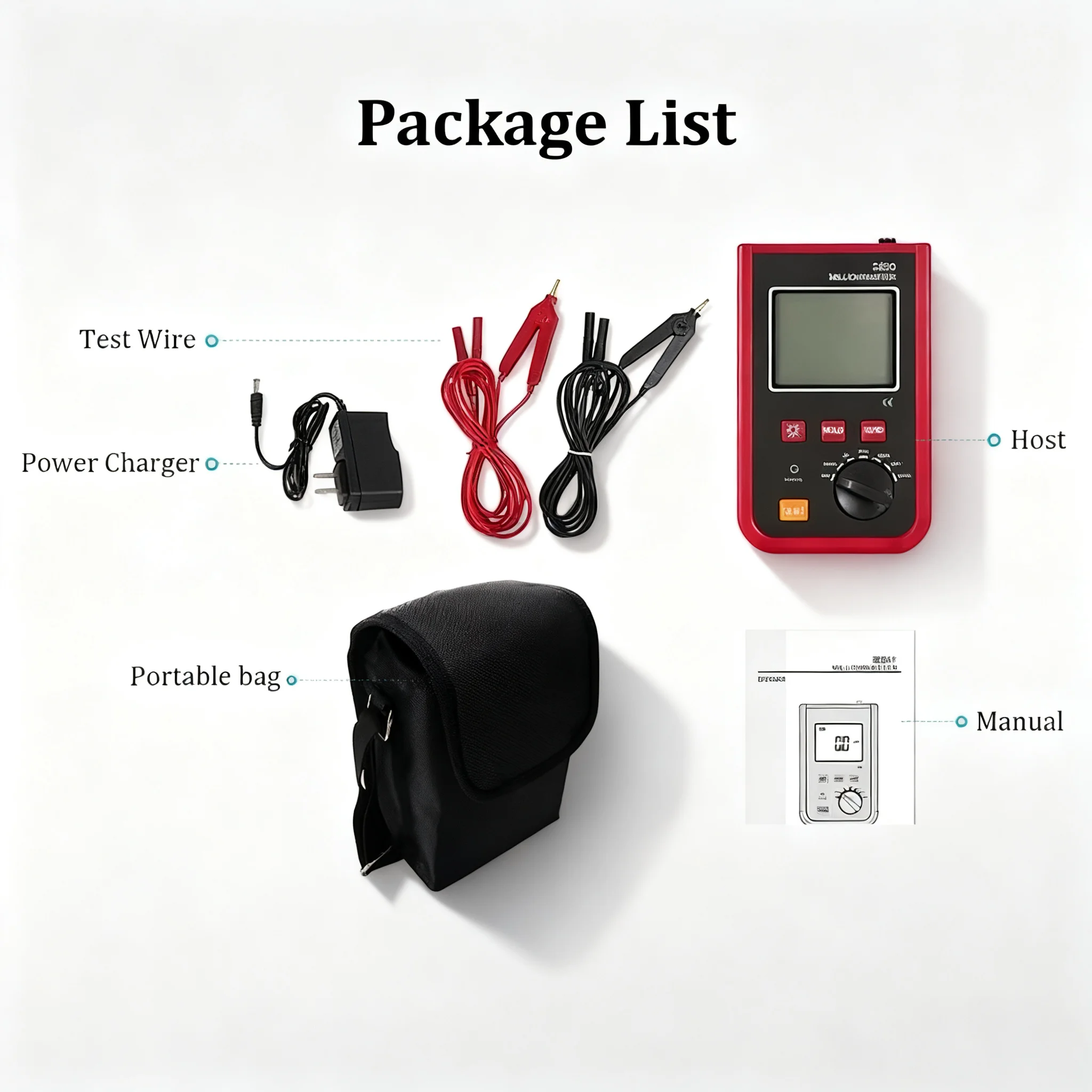 Portable ETCR3620 Milliohmmeter, High Precision 4-Wire, 1.2A 20kΩ 2 Channel Resistance Tester