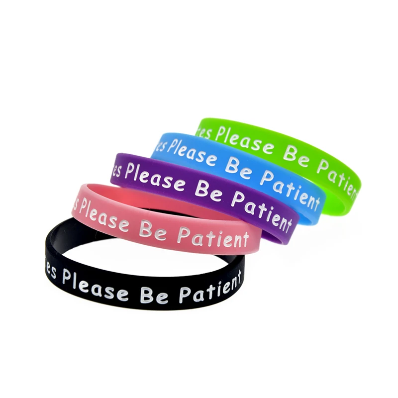 

50 шт. Силиконовые браслеты с надписью «У меня туретизм, пожалуйста, будьте терпеливы», медицинские браслеты унисекс.