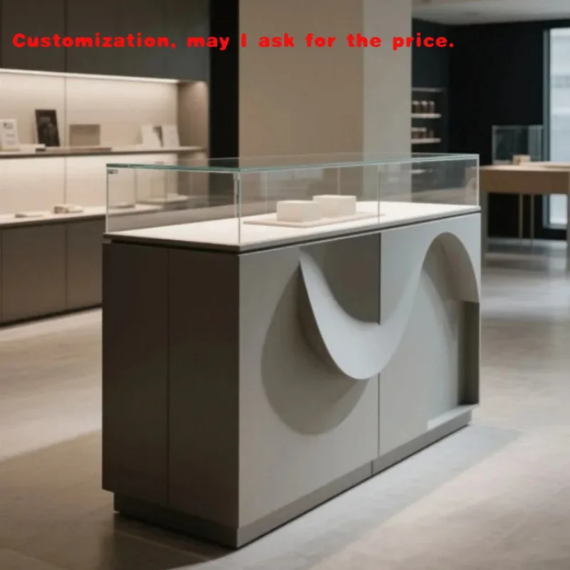 

custom.Luxury Watch Showroom Counter Lockable Jewelry Vitrine Showcase Glass Jewellery Display Kiosk