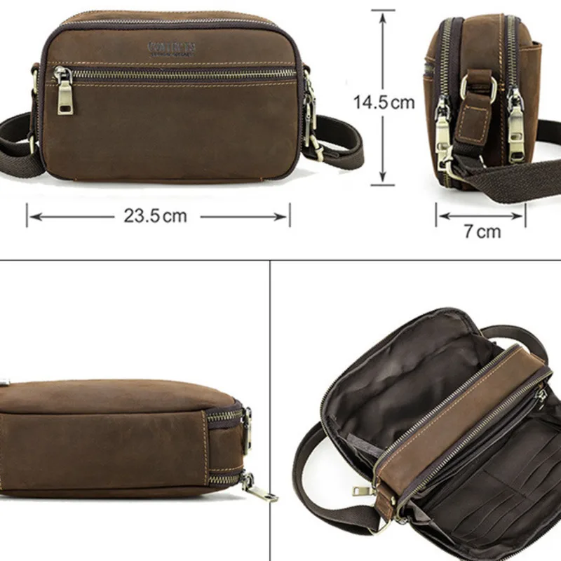 New Fashionable British Version Shoulder Casual Multi Functional Crossbody Bag Genuine Bags Leather Briefcases Men Bag Briefcase