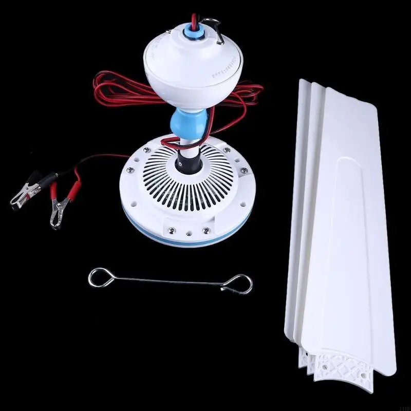 J1HF 3 Silent 12V Ceiling Fan with 4.5m Cable 36” Hanging Camping Tent