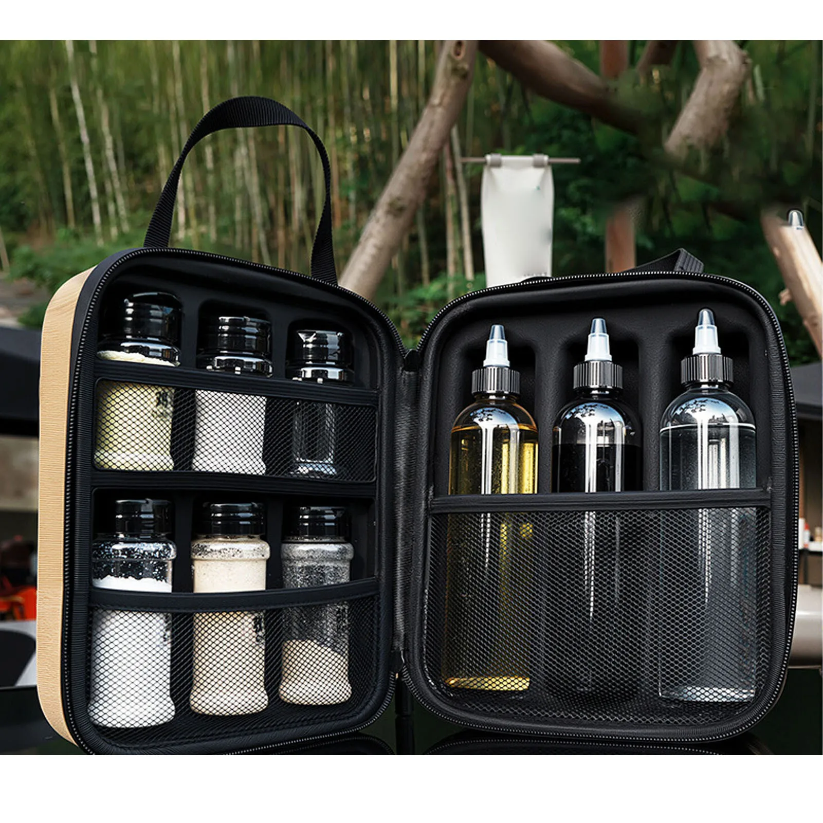 

Набор контейнеров для приправ: портативные емкости-шейкеры для специй 100 мл, 150 мл, бутылки для жидкостей 300 мл с сумкой для хранения из ЭВА для кемпинга на природе