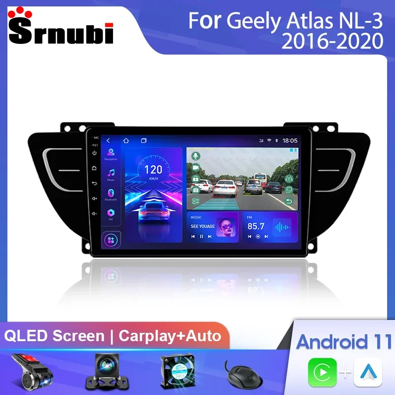 2 Din Android 11 Car Radio for Geely Atlas NL-3 2016-2020 Carplay Auto Multimedia Player Navigation Stereo DVD Audio Head Unit