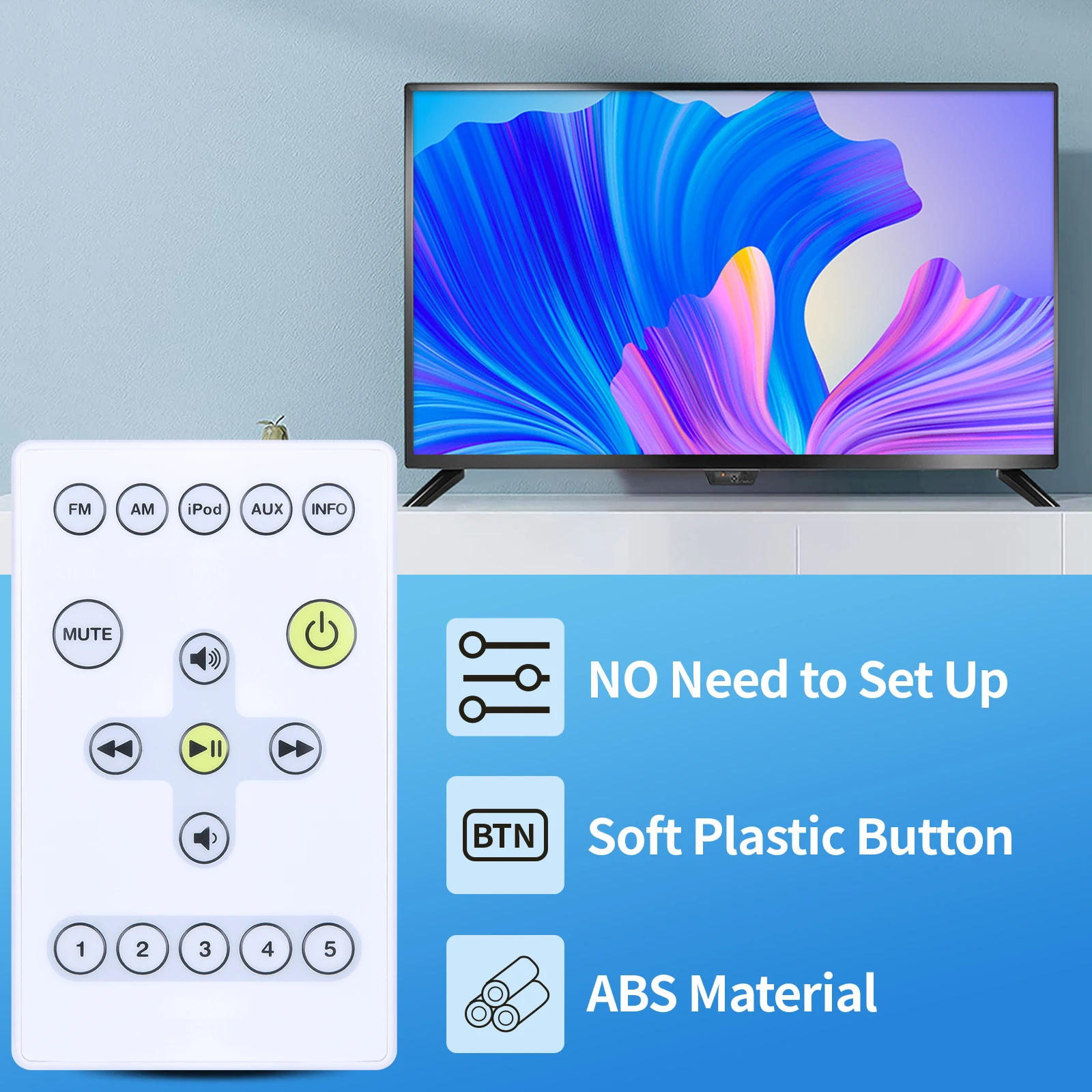 New Remote Control Work For Boston Acoustics Duo-I Plus AM/FM iPod Docking Station