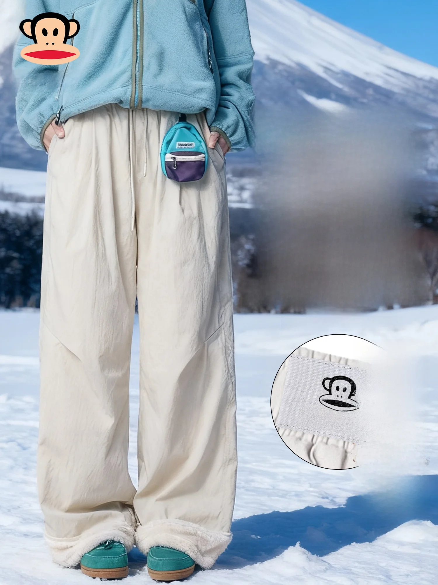 

PaulFrank Men's Casual Pants Loose Fit Fce Lined Thiened Warm Comfortable Wide Leg Spring Autumn Winter Faionable