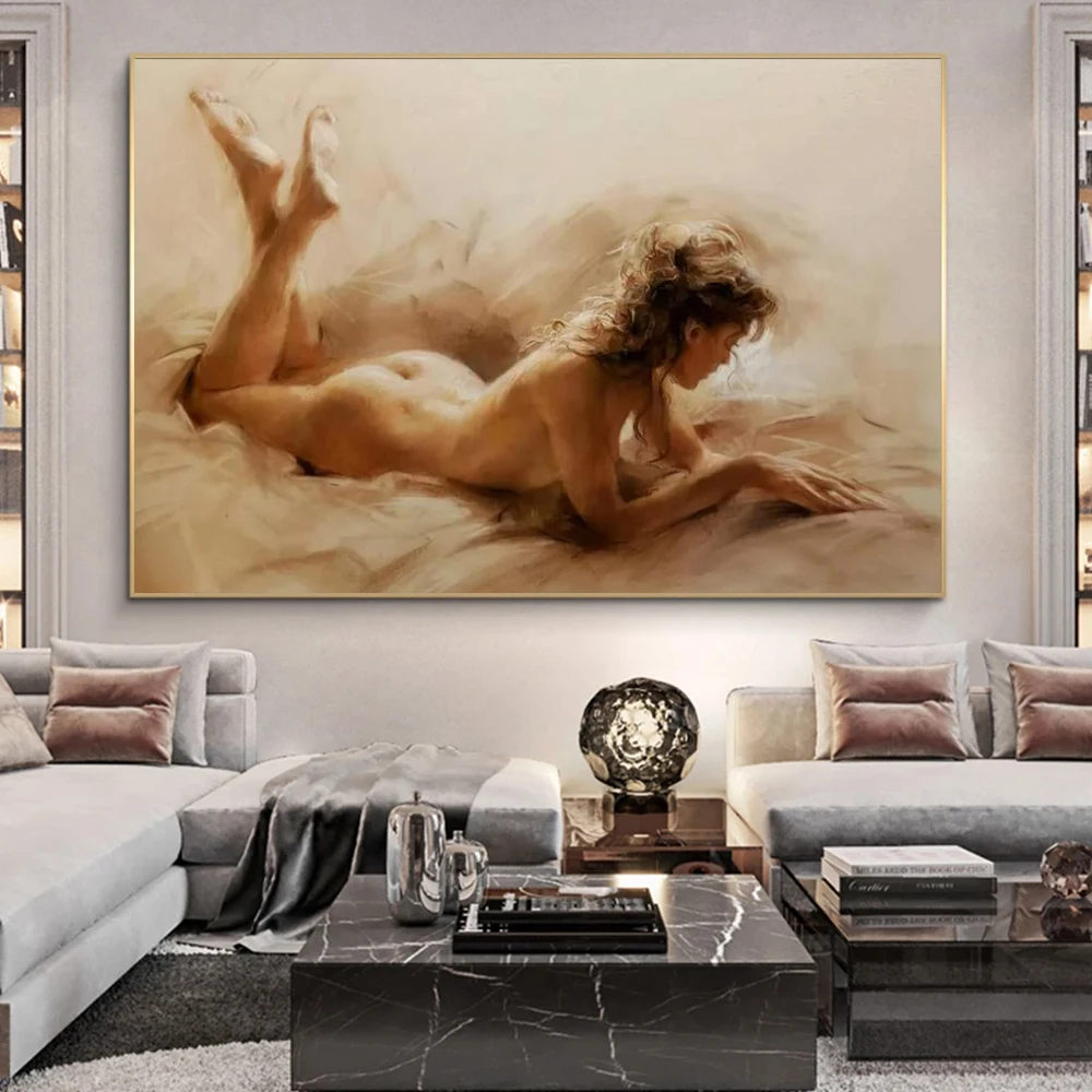 

Abstract Nude Woman Canvas Painting Wall Art Sexy Naked Woman Bady Poster Prints For Bedroom Living Room Home Decor Gift