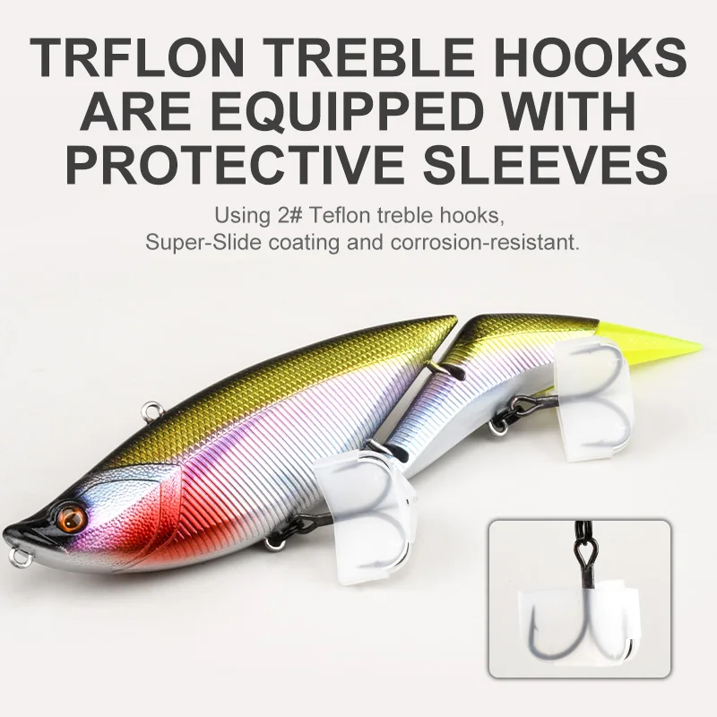 OBSESSION 조인트 스윔베이트 낚시 루어 플로팅 진동, 2 세그먼트 대형 자이언트 미끼, 소프트 피쉬테일 하드 베이트 워블러, 190mm, 55g