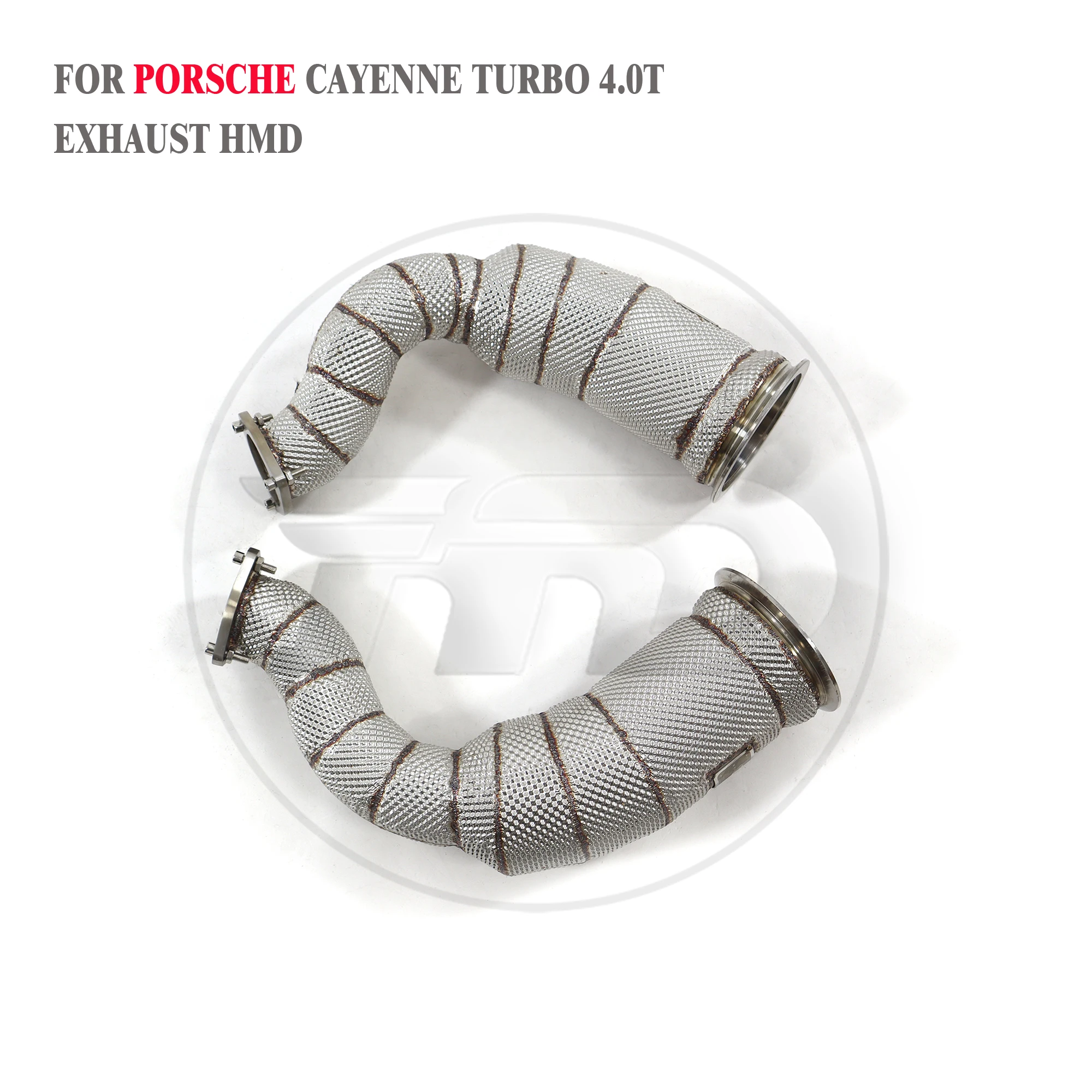 HMD Hot sale Exhaust System High Flow Performance Downpipe for Porsche Cayenne Turbo 4.0T Without OPF Heat Shield Racing Pipe - Image 3
