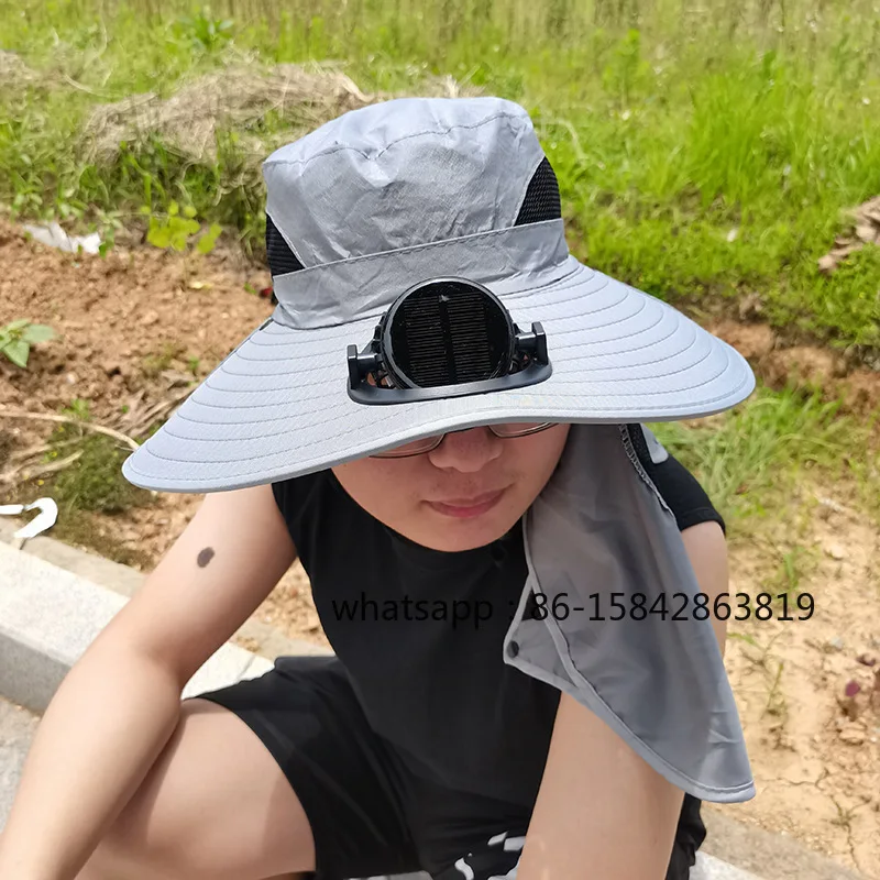 Solar Fan Cap Summer Outdoor Hiking Sun Hat Men's and Women's Mountaineering Hat