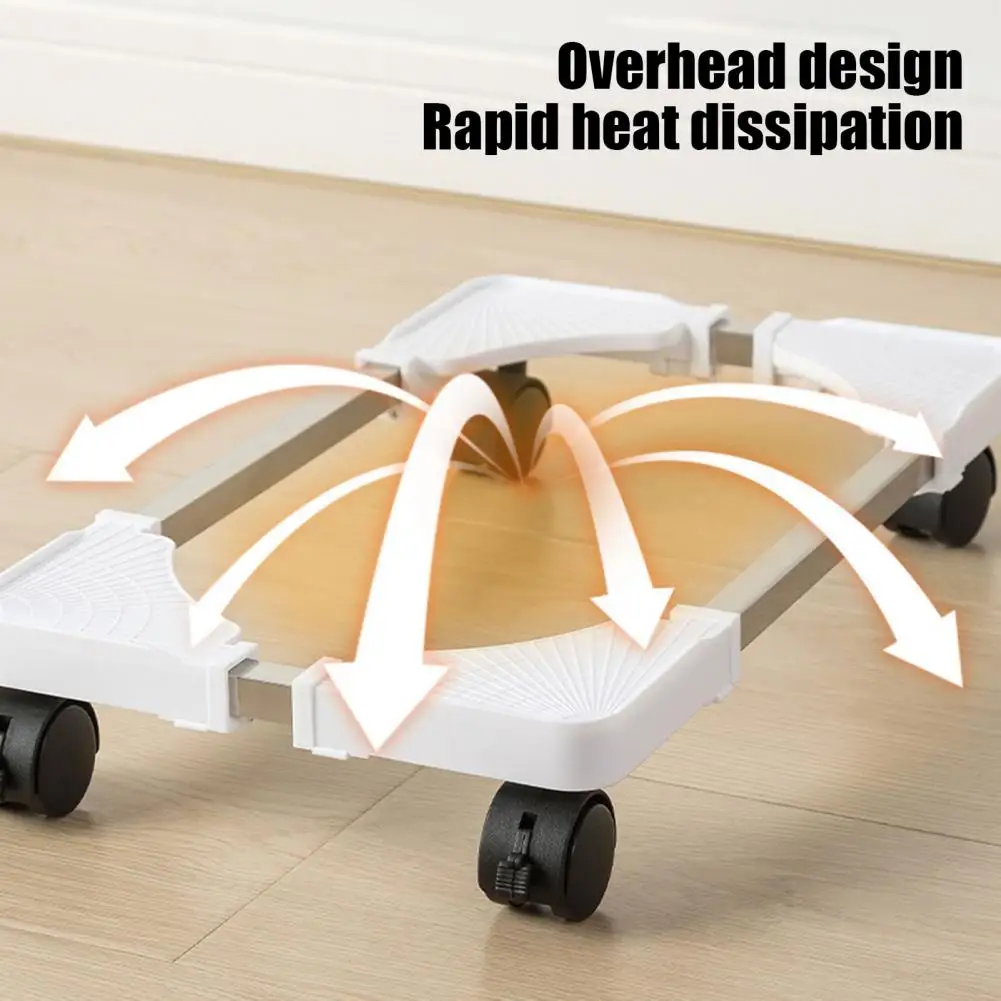 Stainless Steel Cpu Stand Mobile Cpu Stand with Locking Wheels Adjustable Computer Tower Holder Ventilated Pc Storage for Easy