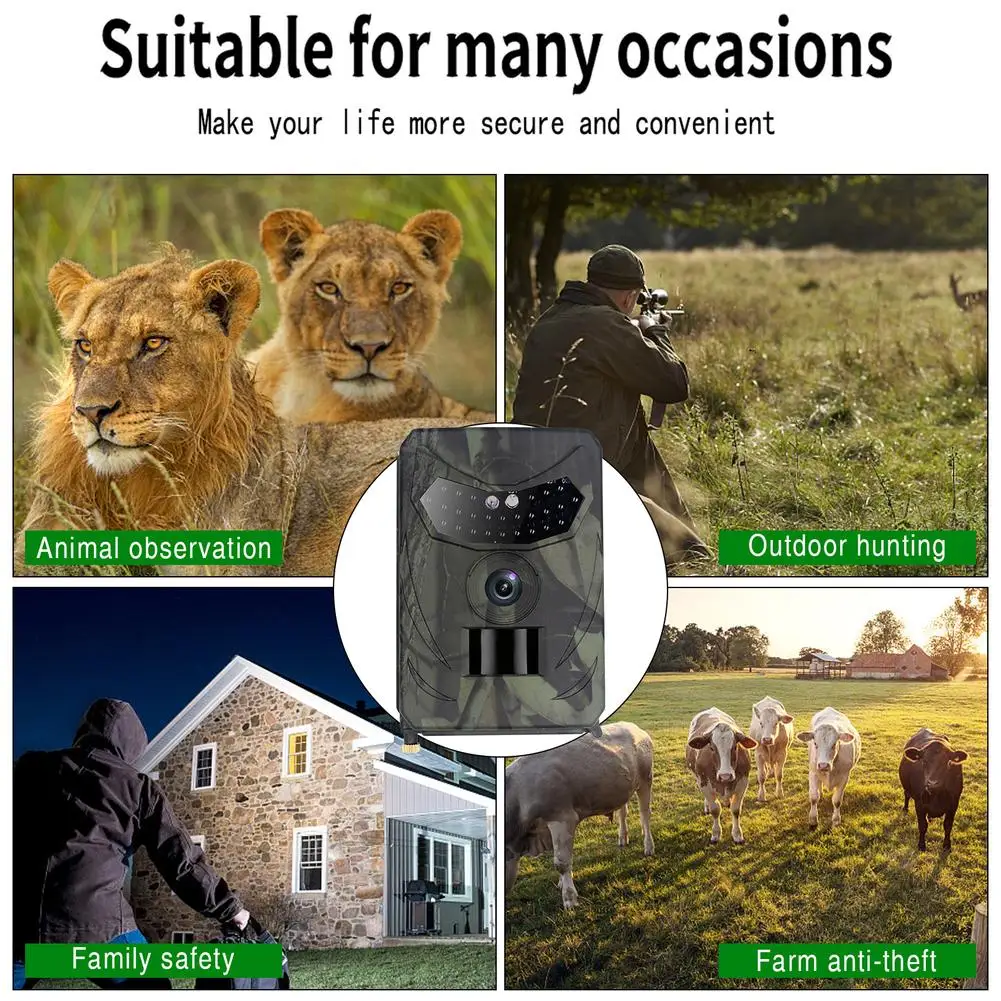 Adjustable Trail Hunting Cameras with 32gb Memory Card Night Vision Angle 20mp 1080p Hd Hunt Camera For Wildlife Watching