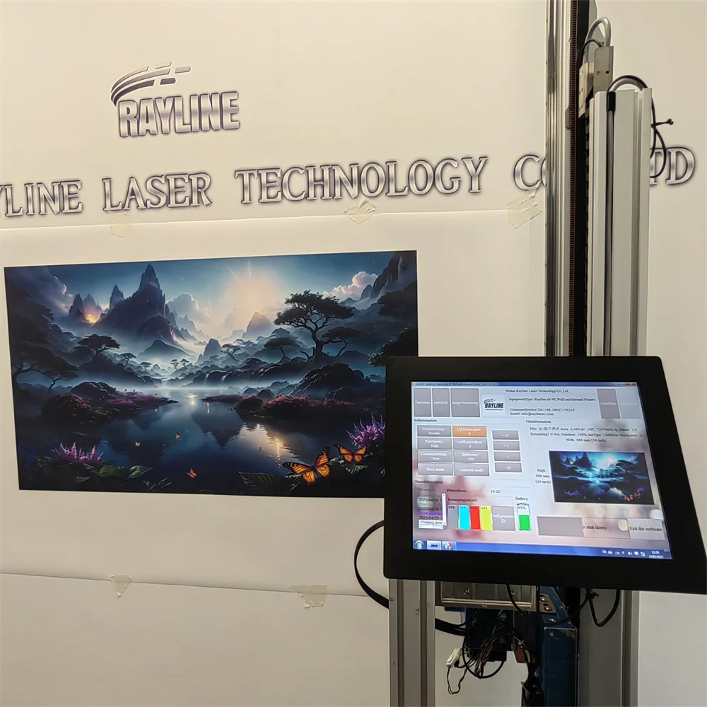 

CMYKW Vertical UV Ink digital wall printing machine Environmental AI 4K Glass Background Wall Printer For Wall Mural