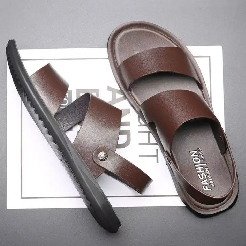 

Men's Summer Breathable Casual Slip-On Sandals Outdoor Beach Wear-Resistant Anti-Slip Daily Commute Two-Way Wear Slippers-HX2029