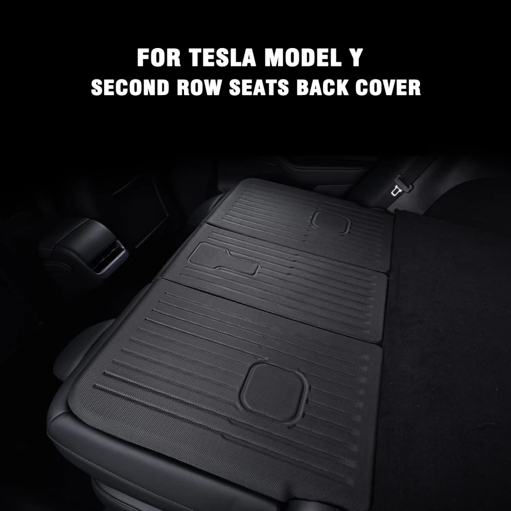 Rücksitz-Rückenschutz für Tesla Model Y 2020-2024, Kofferraum-Anti-Kratz-Pad, Anti-Schmutz-Innenmatte mit Klettverschluss – Detail 6