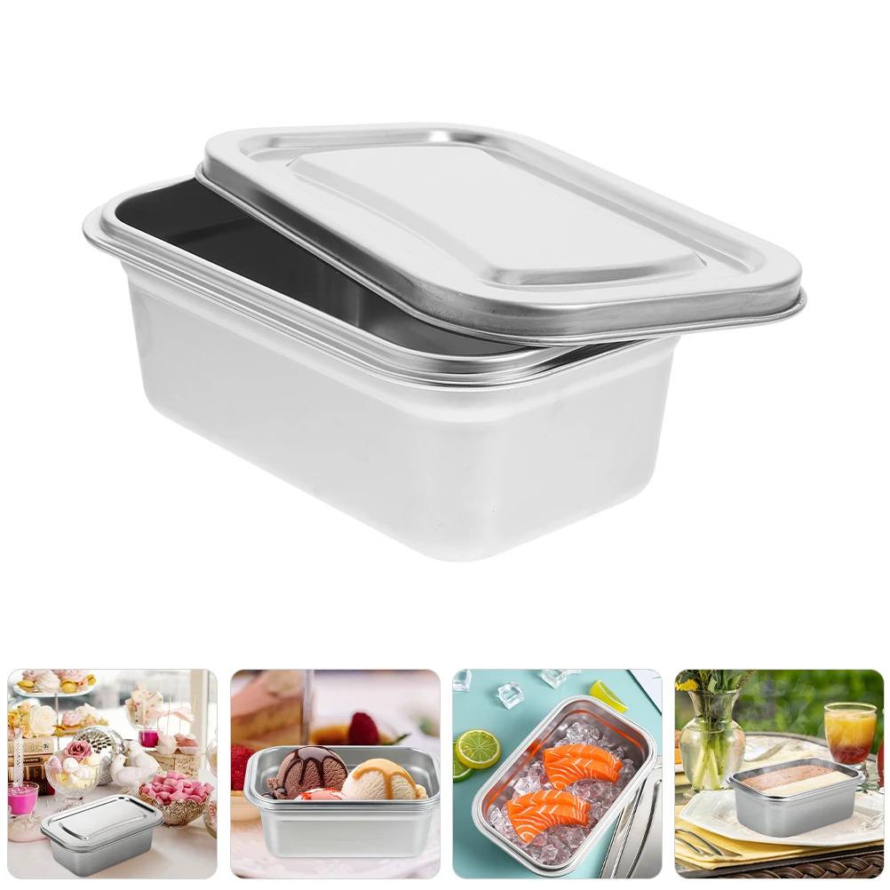 

Leakproof Stainless Steel Ice Cream Box Household Container Metal Containers
