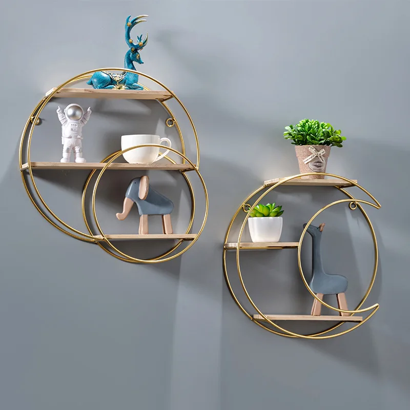 Nordic style creative restaurant wall decoration living room wall storage milk tea shop wall shelf