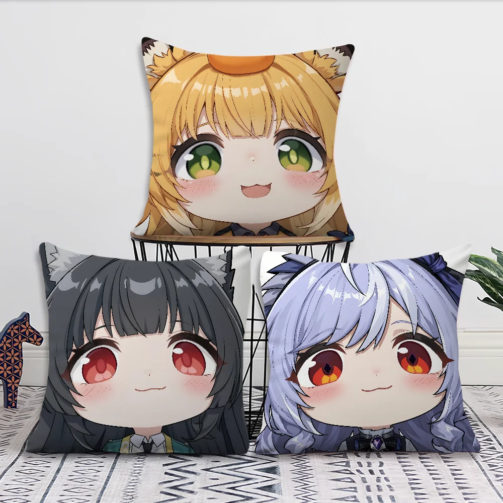 Kawaii ZZZ Zenless Zone Zero Chibi Ju Fufu Comfortable Soft Pillow Case for Sofa Living Room Home Office Decor Protective Covers