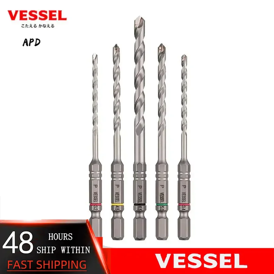 Brocas para azulejos e porcelana da série VESSEL APD (importado do Japão) para banheiro, cozinha, gesso, etc. Brocas helicoidais
