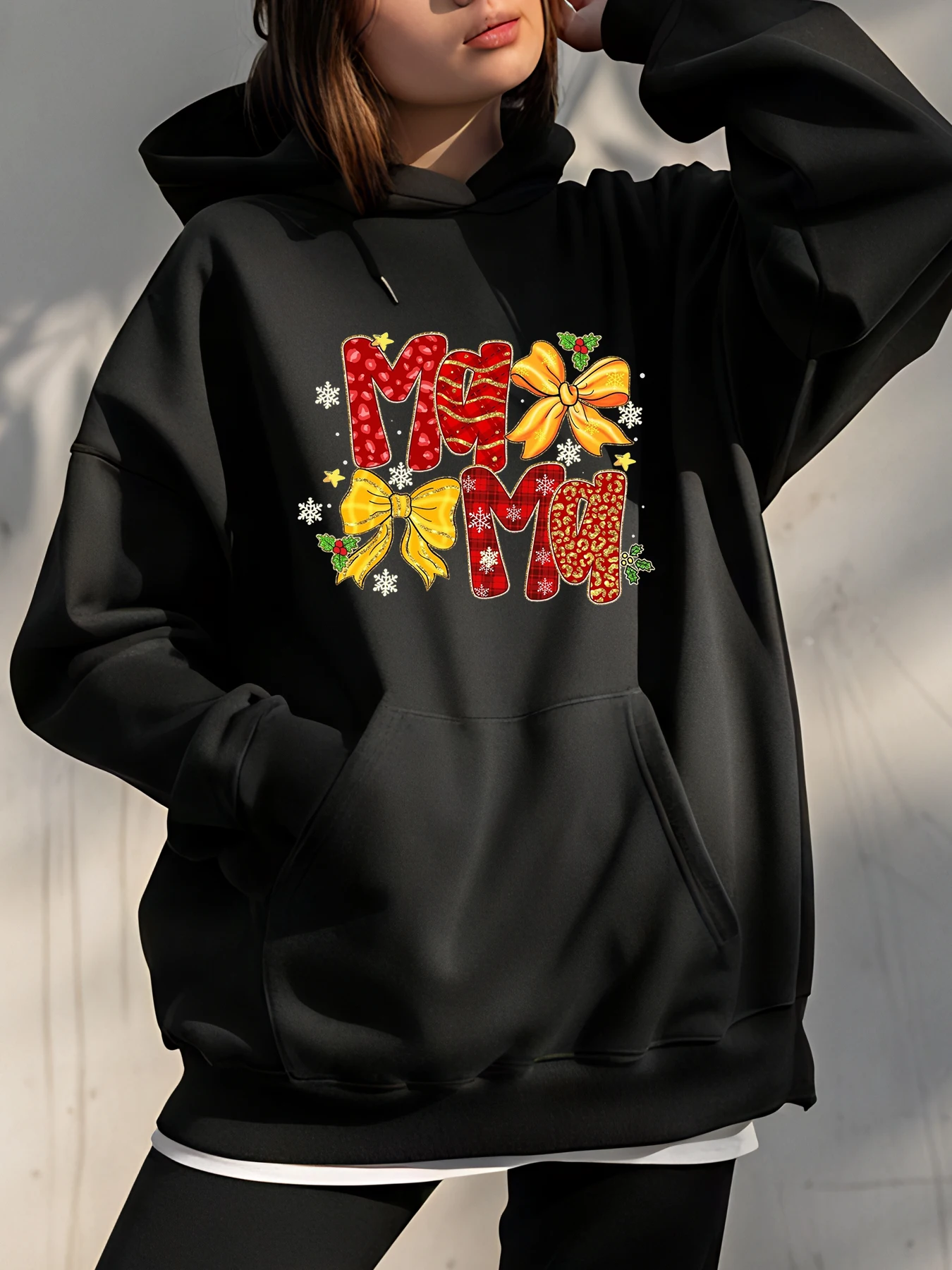 

Рождественская толстовка с принтом «Моя мама», рождественский дизайн, женская повседневная праздничная толстовка для женщин