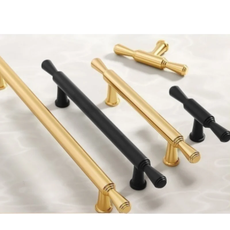 Manija de armario de oro negro Aluminum alloy kitchen cabinet door handle, furniture drawer handle,herrajes para muebles