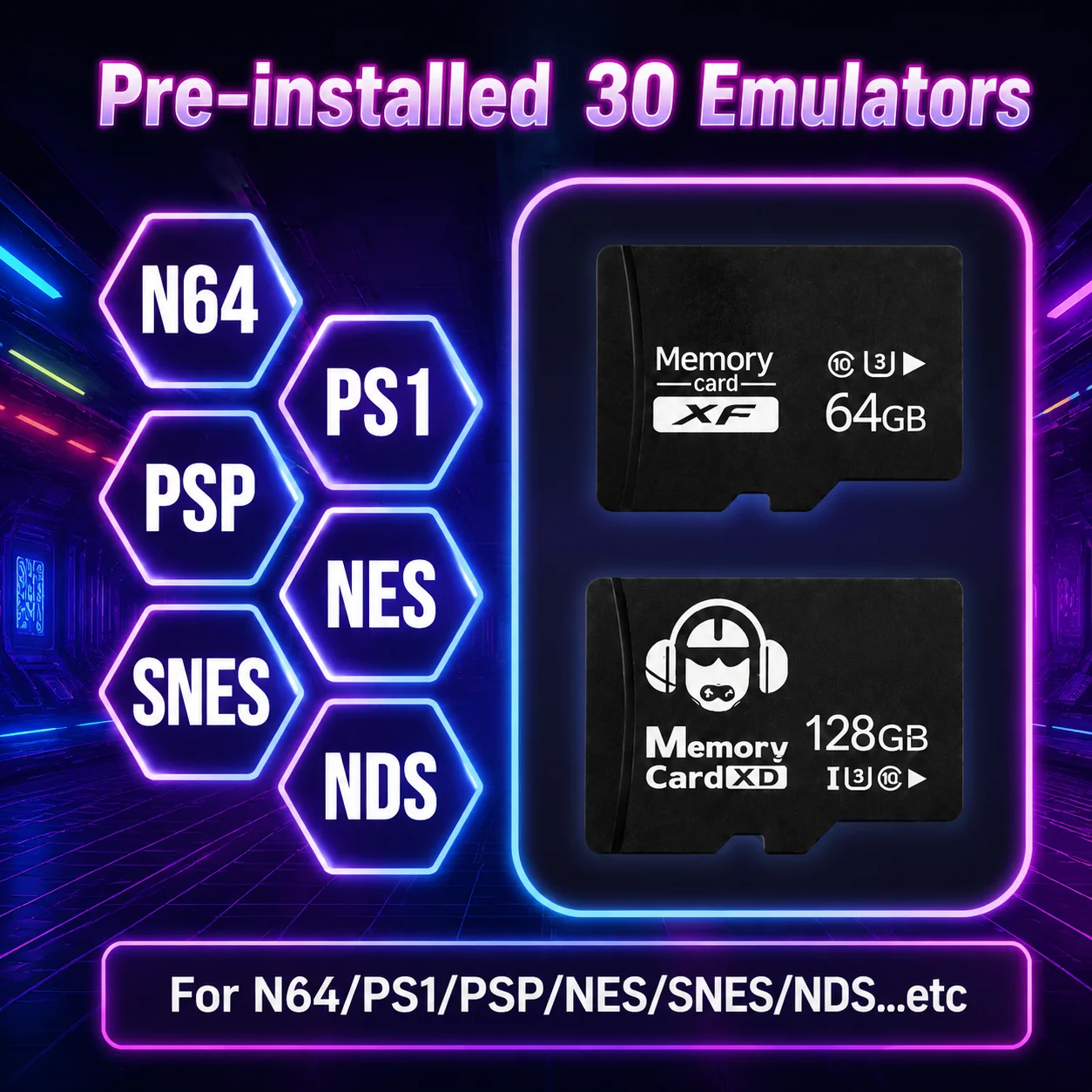 การ์ดเกม TF ขนาด 128G สำหรับคอ - Memory Card Ps1 บทวิจารณ์และราคา