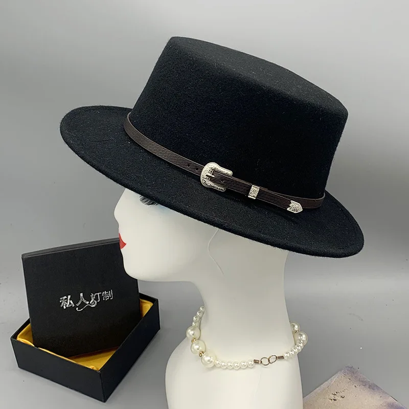 Autumn And Winter Wool Flat-top Cap Tiktok Live Streaming On Kwai With Goods Good E-commerce Traveling And Shopping Matching Hat