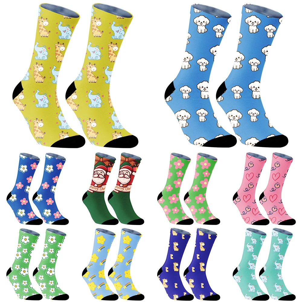 Colorful Socks Flowers Fruits Candy Cotton Socks Halloween Gift 2024 New Print socks Original Socks