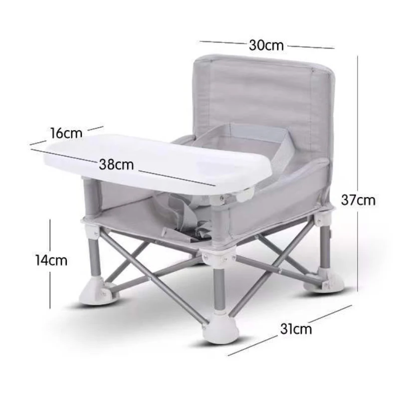 Silla de bebé compacta portátil plegable de aleación de aluminio con cinturón de seguridad para uso en interiores y exteriores, viaje fácil para Picnics de Camping