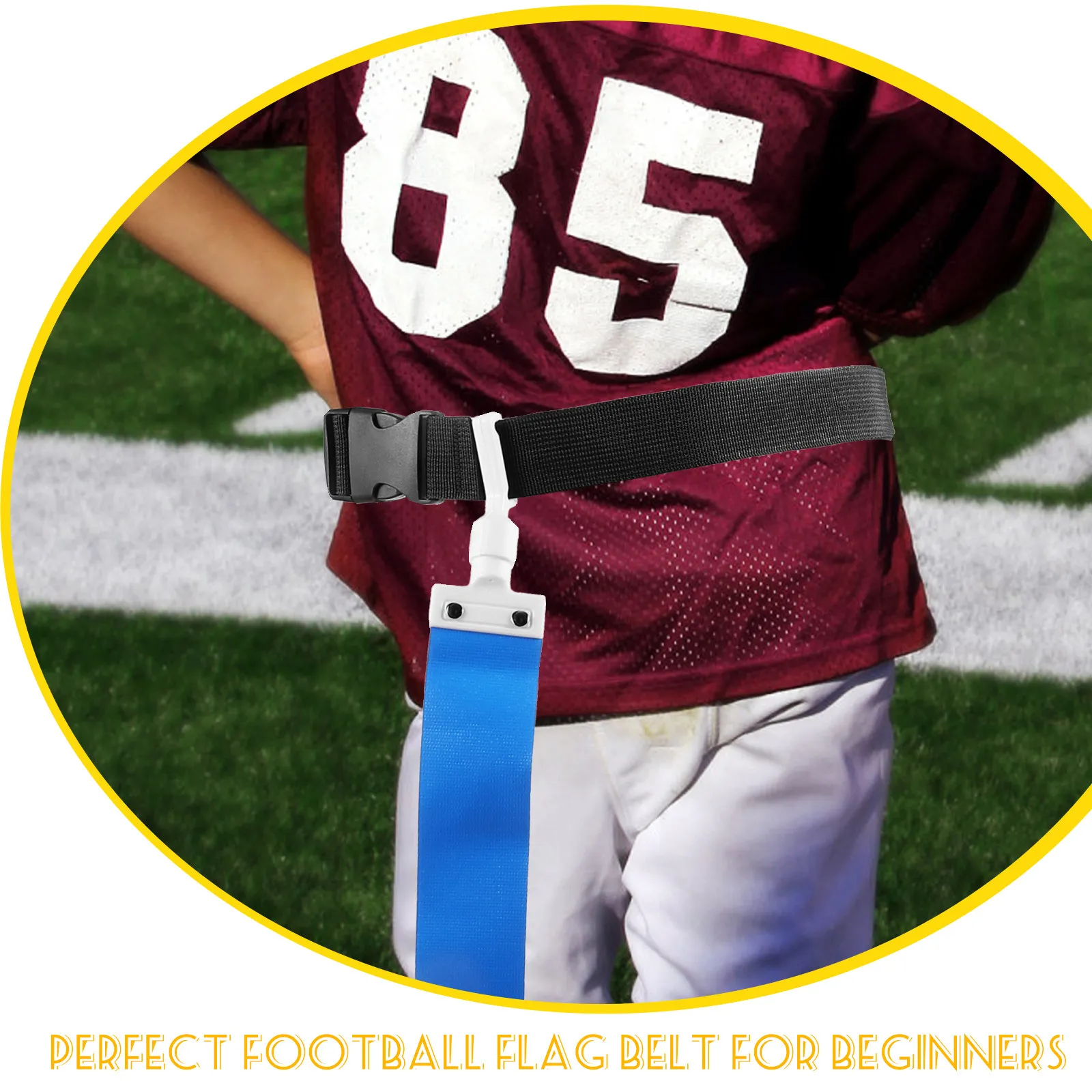 Football Flag Belt Set Adjustable Moveable Flags Double Flags Belt Outdoor Football Game Rugby Equipment