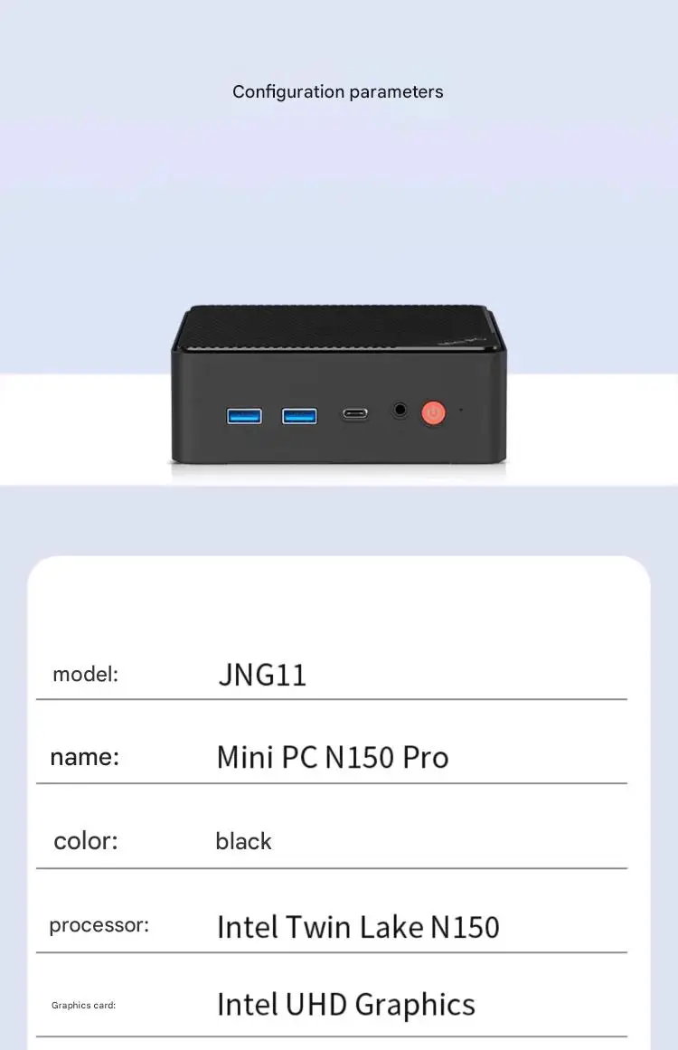 Intel N150/N100 Mini PC Micro NUC Quad-Core Business Desktop Portable Mini Chassis NAS - Compact Business-Class Compututer