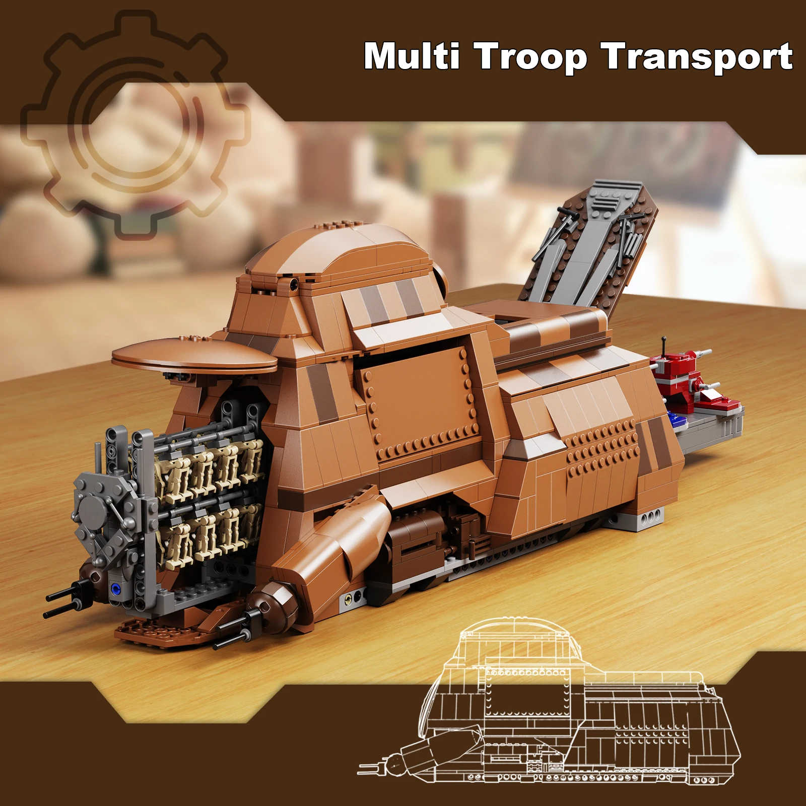 1286pcs Space Movie War Platoon Attack-craft Building Blocks Destroyer Battle Machine Model Toy Transport Brick Christmas Gift