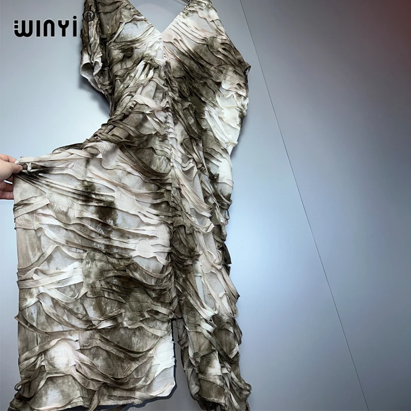 WINYI été Original ajouré ample cravate-teint combinaison mode couvrir