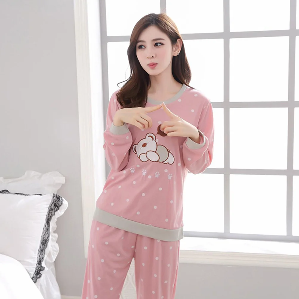 Household Sleepwear Suit Autumn Pajamas for Women Girls Nightgown Children\'s Set