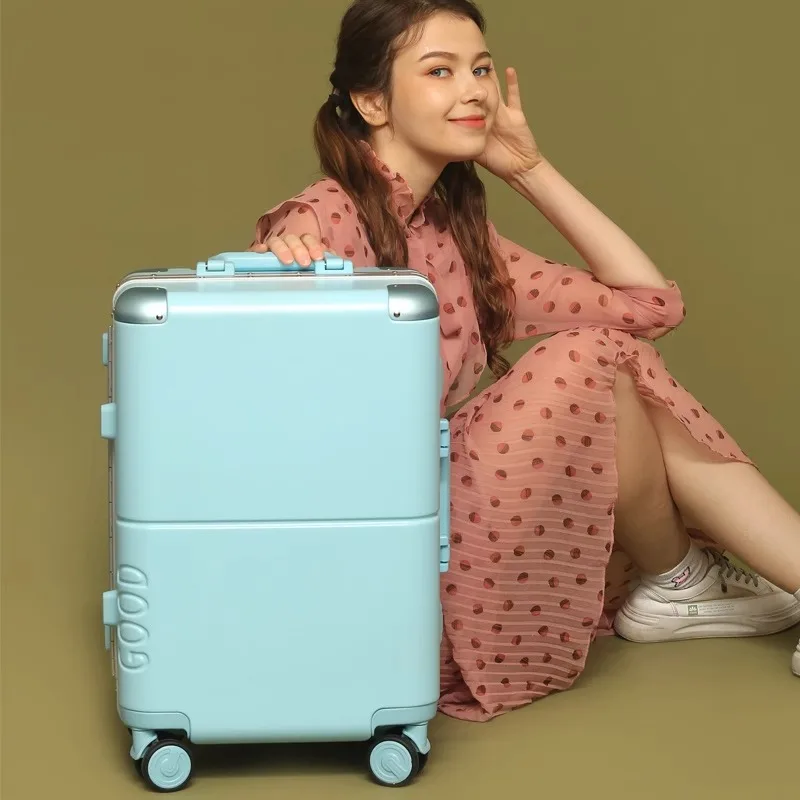 2024 New High-value Trolley Case Student 20" 22" 24" 26" Large CapacitySpinner wheels Customs Lock Suitcase