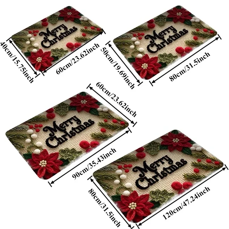 عيد الميلاد سجادة باب الأحمر سانتا كلوز في الهواء الطلق والداخلية الزنجبيل رجل السجاد السنة الجديدة 2026 عيد ميلاد سعيد ديكور المنزل القدم حصيرة #5