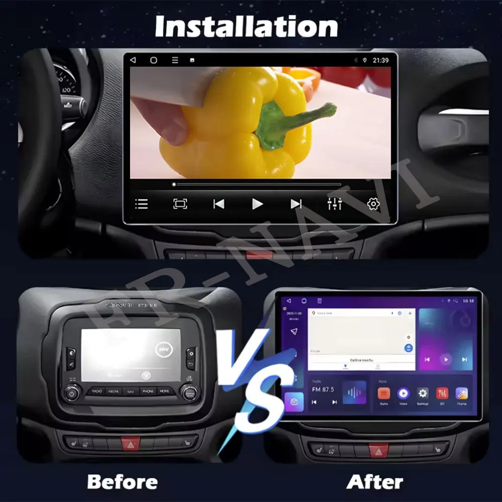 13.1 inch For Jeep Renegade 2014-2018 Car Radio Lntelligent Multimedia Player Android Auto Carplay WIFI 4G DSP