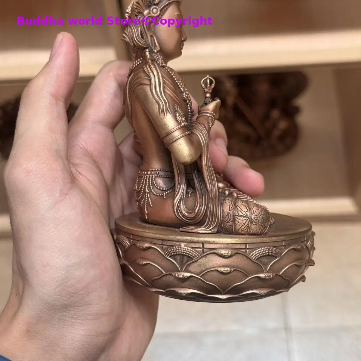 Copper carving Exquisite Small Buddha statue Wisdom Vajra sattva Buddha statue Buddhist altar tibetan family monk worship 10cm