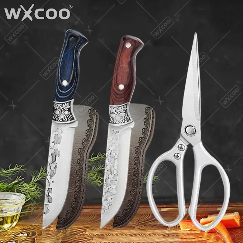 

WXCOO Multifunctional Kitchen Meat Boning Knife Butcher Knife Stainless Steel Scissor BBQ Knife Accessories
